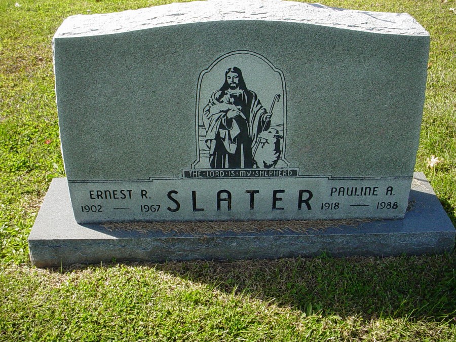  Ernest R. & Pauline A. Slater Headstone Photo, Auxvasse Cemetery, Callaway County genealogy
