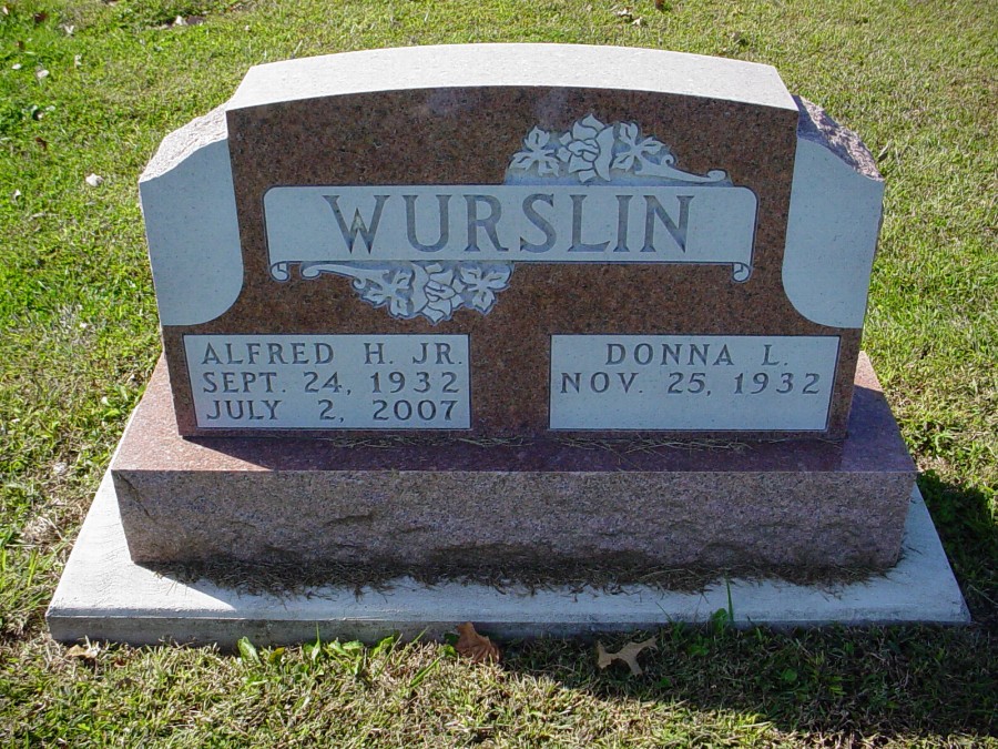  Alfred H. Wurslin Jr. Headstone Photo, Auxvasse Cemetery, Callaway County genealogy
