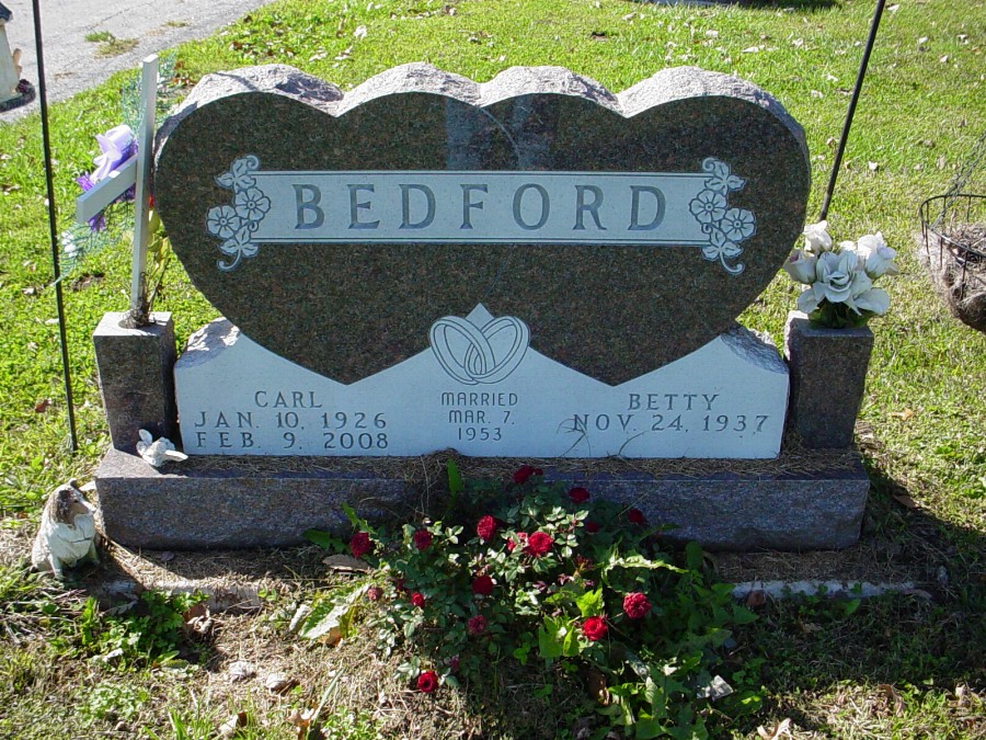  Carl Bedford Headstone Photo, Auxvasse Cemetery, Callaway County genealogy