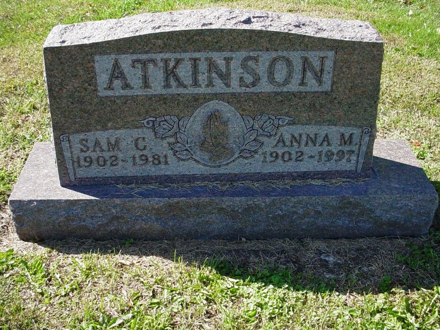  Sam C. & Anna M. Atkinson Headstone Photo, Auxvasse Cemetery, Callaway County genealogy