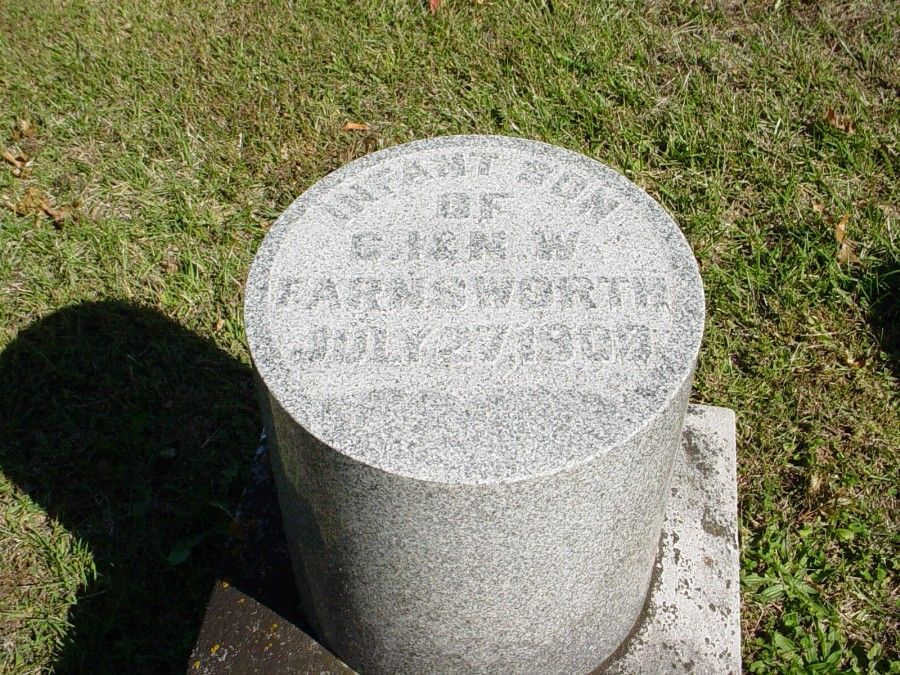  Infant Son Farnsworth Headstone Photo, Auxvasse Cemetery, Callaway County genealogy