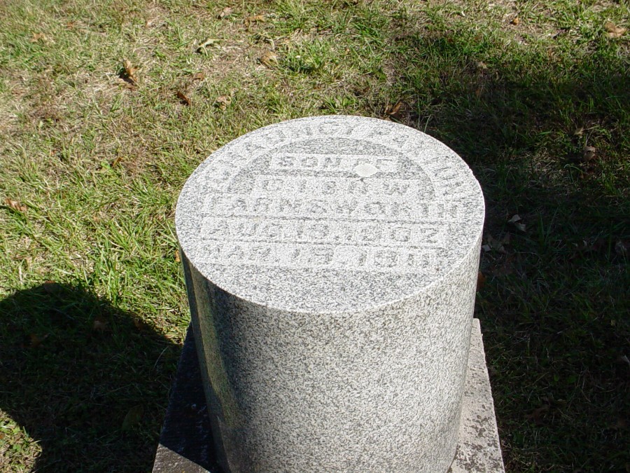  Chauncy Paxton Farnsworth Headstone Photo, Auxvasse Cemetery, Callaway County genealogy