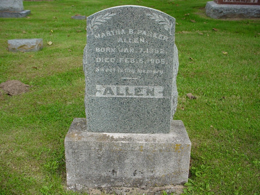  Martha B. Parker Allen Headstone Photo, Auxvasse Cemetery, Callaway County genealogy