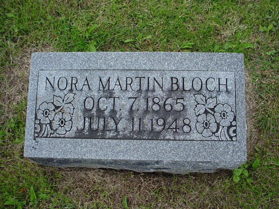  Nora Martin Bloch Headstone Photo, Auxvasse Cemetery, Callaway County genealogy
