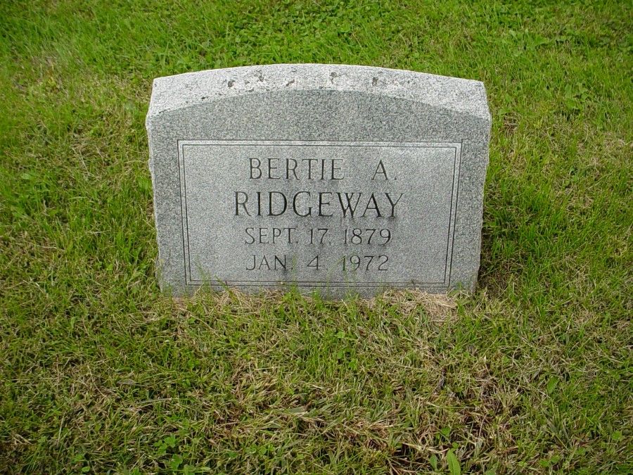 Bertie A. Ridgeway Headstone Photo, Auxvasse Cemetery, Callaway County genealogy