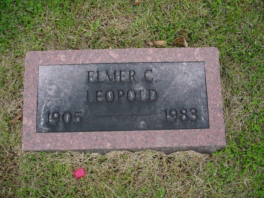  Elmer C. Leopold Headstone Photo, Auxvasse Cemetery, Callaway County genealogy