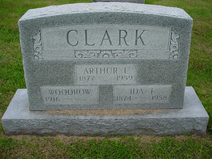  Arthur L. Clark & Ida T. Scott Headstone Photo, Auxvasse Cemetery, Callaway County genealogy