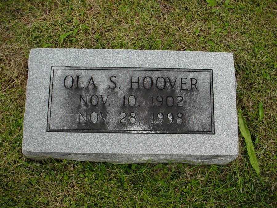  Ola S. Hoover Headstone Photo, Auxvasse Cemetery, Callaway County genealogy