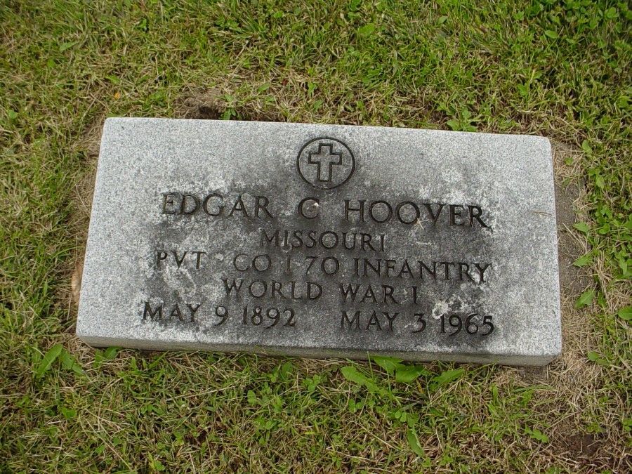  Edgar C. Hoover Headstone Photo, Auxvasse Cemetery, Callaway County genealogy