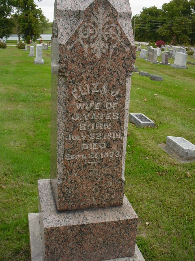  Eliza Jane Harrison Yates Headstone Photo, Auxvasse Cemetery, Callaway County genealogy