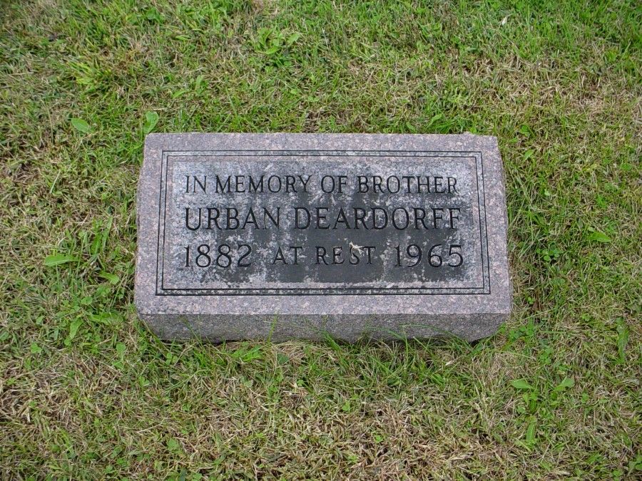  Urban Deardorff Headstone Photo, Auxvasse Cemetery, Callaway County genealogy