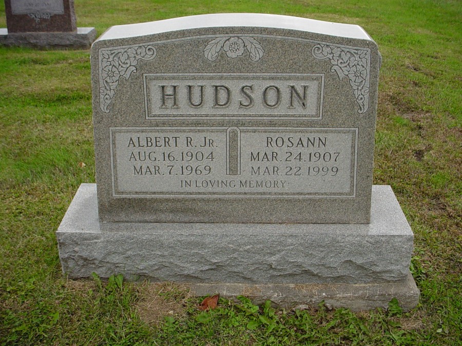  Albert & Rosann Hudson Headstone Photo, Auxvasse Cemetery, Callaway County genealogy