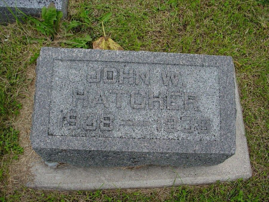  John William Hatcher Headstone Photo, Auxvasse Cemetery, Callaway County genealogy