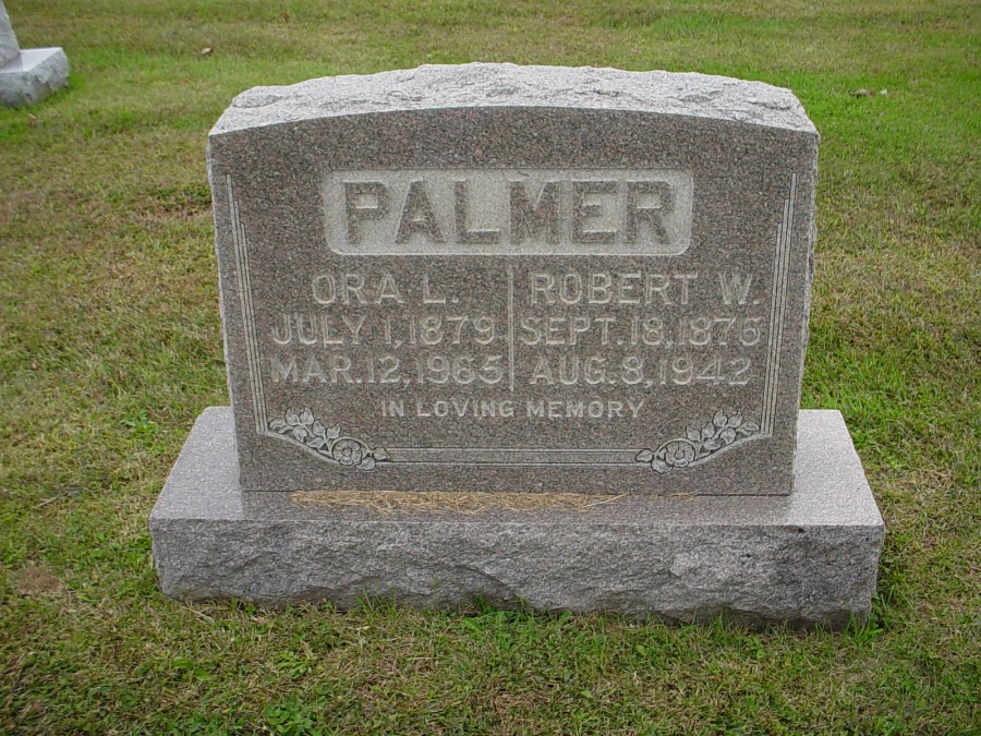  Robert W. Palmer & Ora L. Wilkerson Headstone Photo, Auxvasse Cemetery, Callaway County genealogy