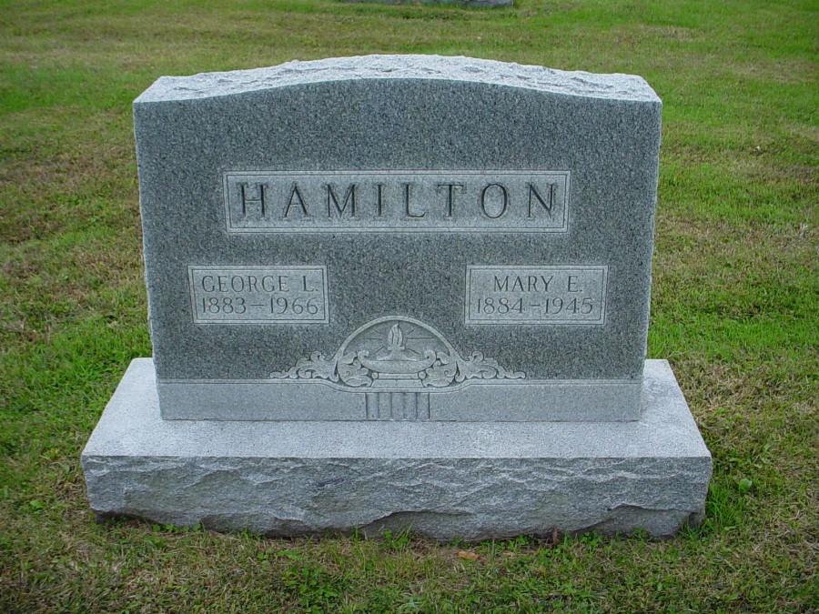 George L. Hamilton & Mary E. English Headstone Photo, Auxvasse Cemetery, Callaway County genealogy