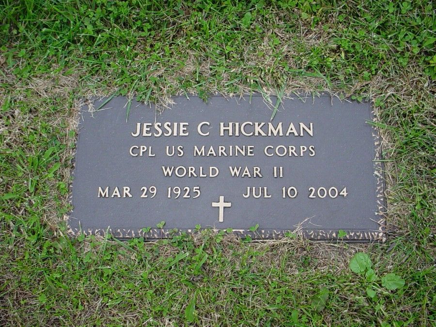  Jessie C. Hickman Headstone Photo, Auxvasse Cemetery, Callaway County genealogy