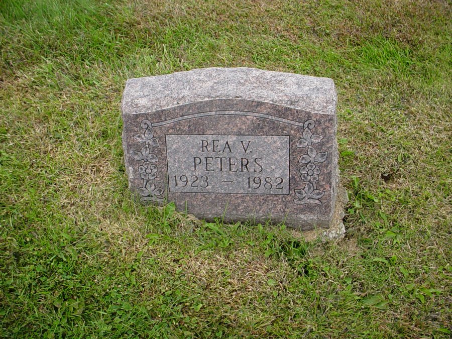  Rea V. Peters Headstone Photo, Auxvasse Cemetery, Callaway County genealogy