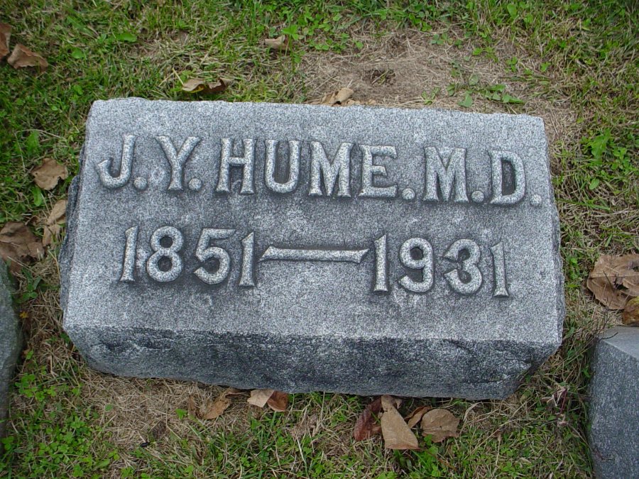  Joel Yelderton Hume Headstone Photo, Auxvasse Cemetery, Callaway County genealogy