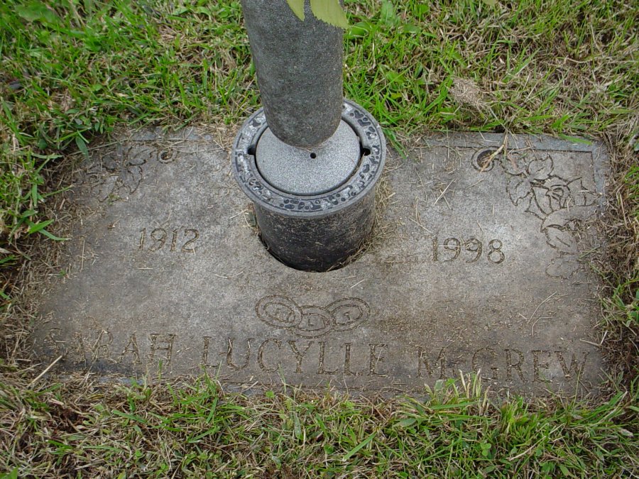  Sarah Lucylle Bell McGrew Headstone Photo, Auxvasse Cemetery, Callaway County genealogy