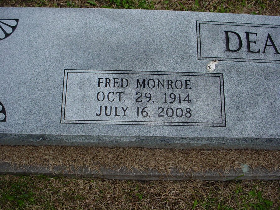  Fred Monroe Deardorff Headstone Photo, Auxvasse Cemetery, Callaway County genealogy