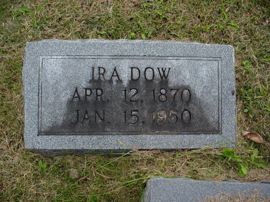  Ira Dow Headstone Photo, Auxvasse Cemetery, Callaway County genealogy