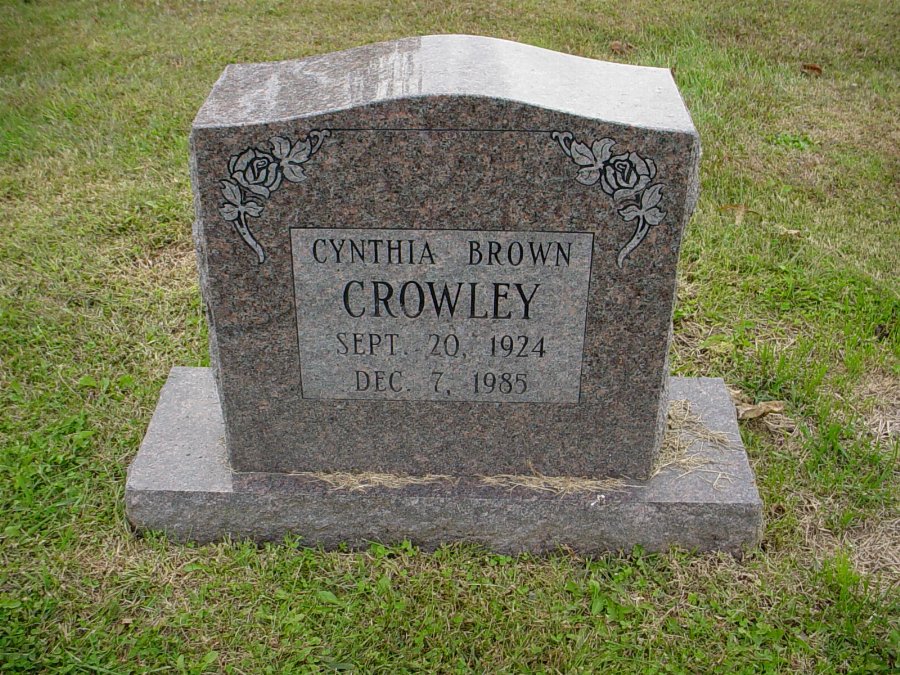  Cynthia Brown Crowley Headstone Photo, Auxvasse Cemetery, Callaway County genealogy