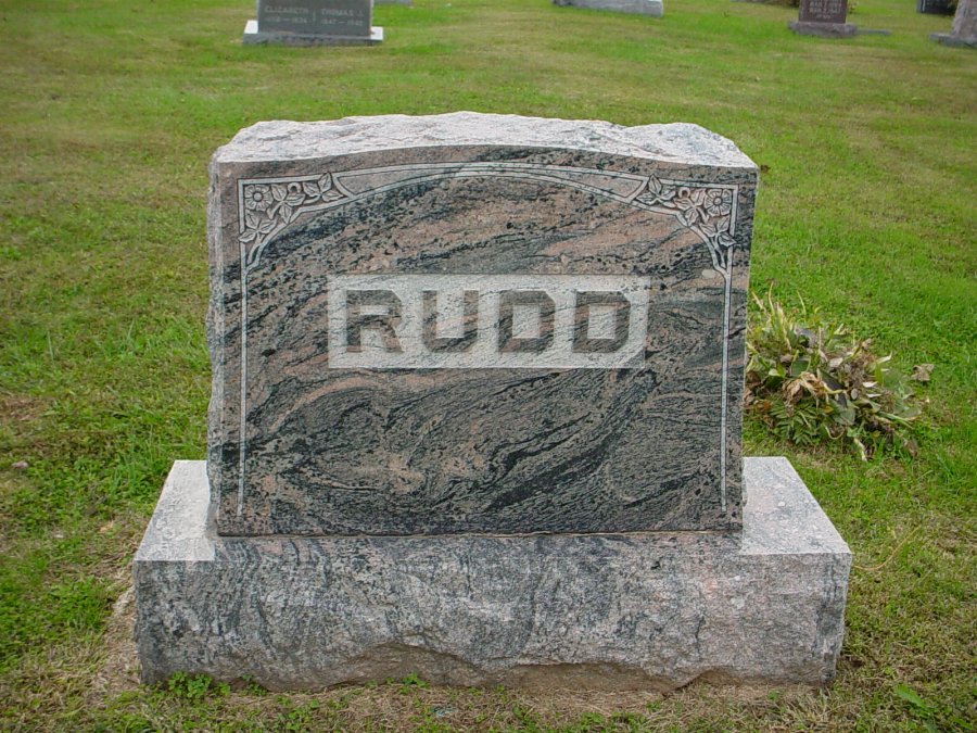  Rudd Family Headstone Photo, Auxvasse Cemetery, Callaway County genealogy