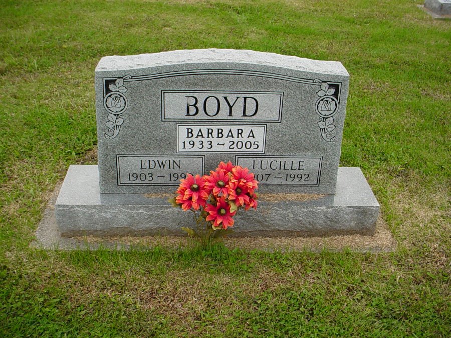  Edwin R., Lucille, & Barbara Boyd Headstone Photo, Auxvasse Cemetery, Callaway County genealogy