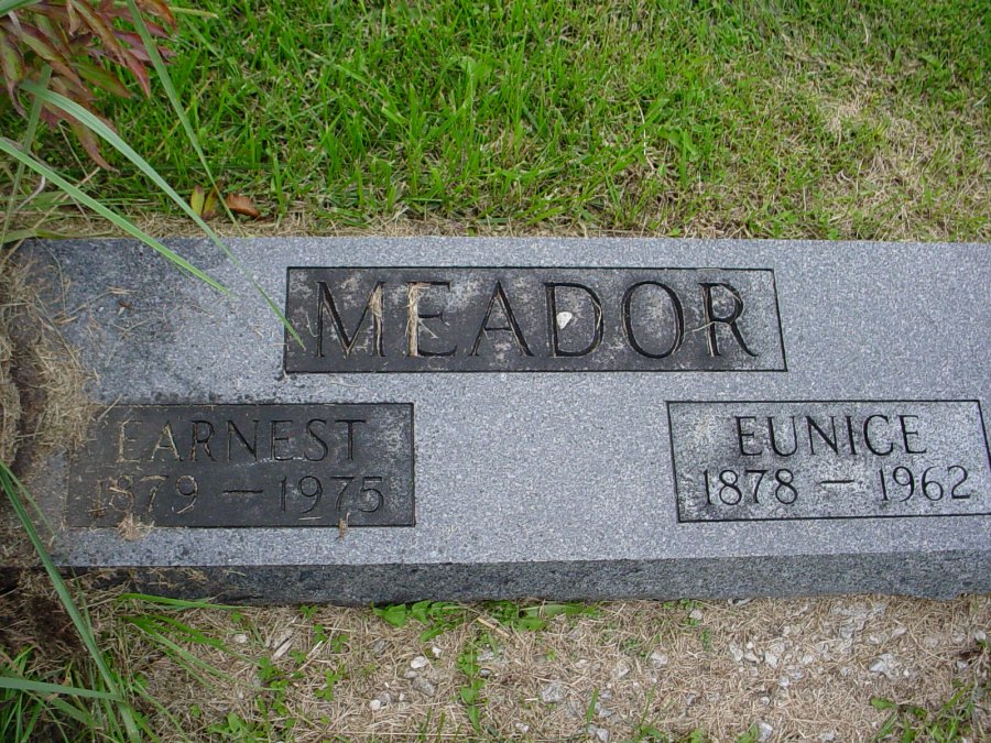  Earnest & Eunice Meador Headstone Photo, Auxvasse Cemetery, Callaway County genealogy