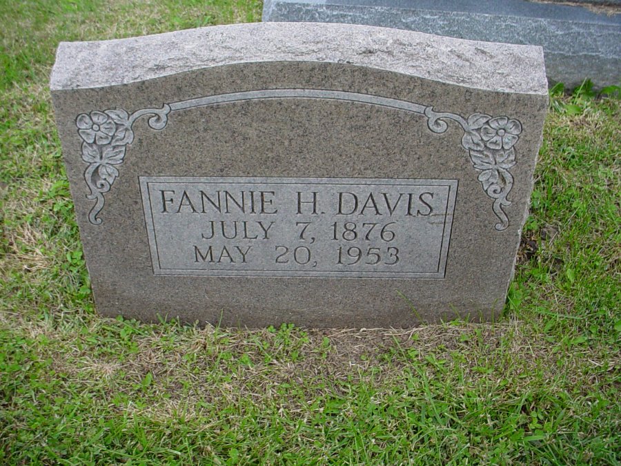  Fannie H. Davis Headstone Photo, Auxvasse Cemetery, Callaway County genealogy