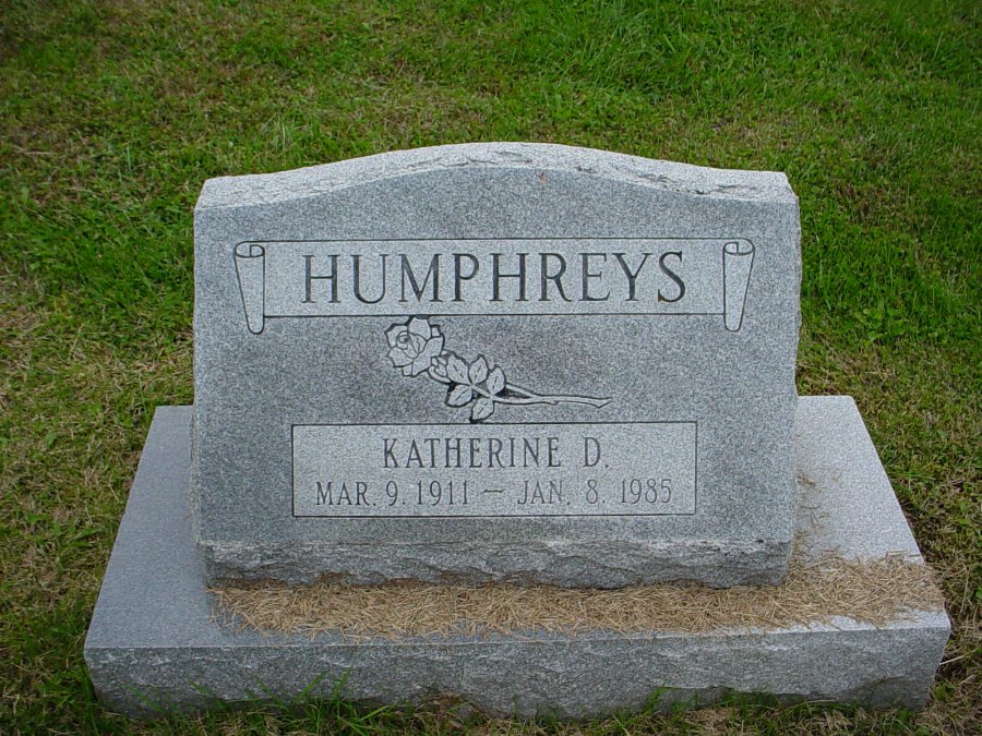  Katherine D. Humpheys Headstone Photo, Auxvasse Cemetery, Callaway County genealogy