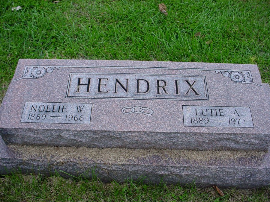  Nollie W. & Lutie A. Hendrix Headstone Photo, Auxvasse Cemetery, Callaway County genealogy