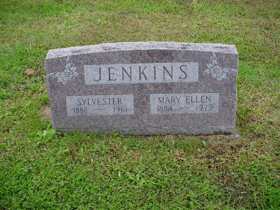 Sylvester & Mary Ellen Jenkins Headstone Photo, Auxvasse Cemetery, Callaway County genealogy