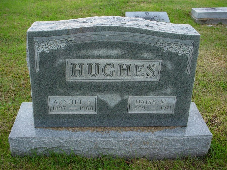  Arnott B. & Daisy M. Hughes Headstone Photo, Auxvasse Cemetery, Callaway County genealogy