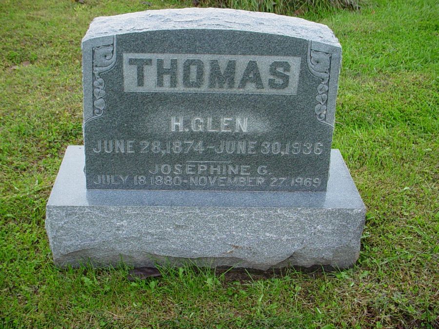  Hershel Glenwood Thomas & Josephine Gilliland Headstone Photo, Auxvasse Cemetery, Callaway County genealogy