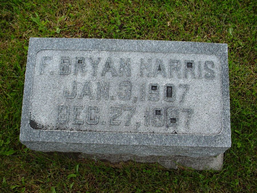 Felix Bryan Harris Headstone Photo, Auxvasse Cemetery, Callaway County genealogy
