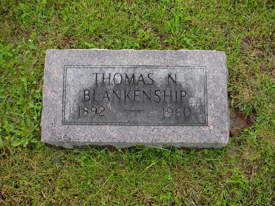  Thomas J. Blankenship Headstone Photo, Auxvasse Cemetery, Callaway County genealogy