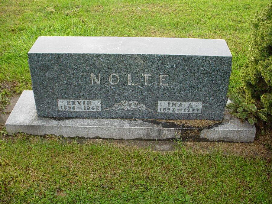  Paul Ervin Nolte & Ina Agnes Rogers Headstone Photo, Auxvasse Cemetery, Callaway County genealogy