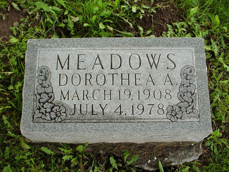  Dorothea A. Meadows Headstone Photo, Auxvasse Cemetery, Callaway County genealogy