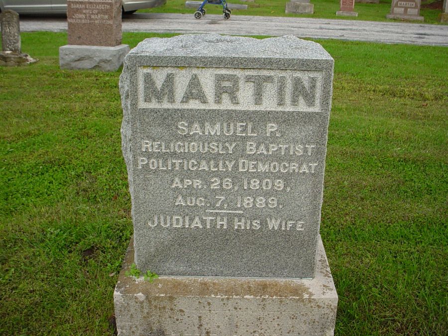  Samuel P. Martin & Judith T. Wright Headstone Photo, Auxvasse Cemetery, Callaway County genealogy