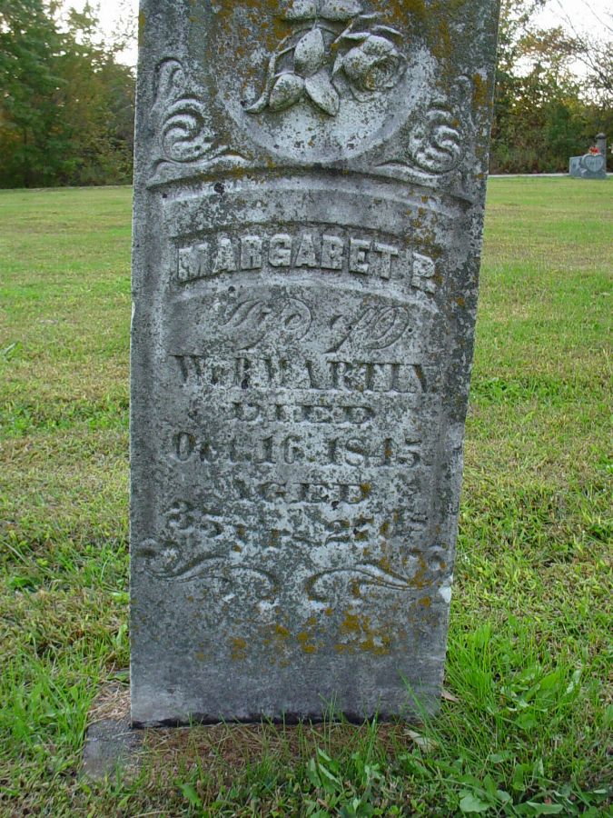  Margaret P. Martin Headstone Photo, Auxvasse Cemetery, Callaway County genealogy