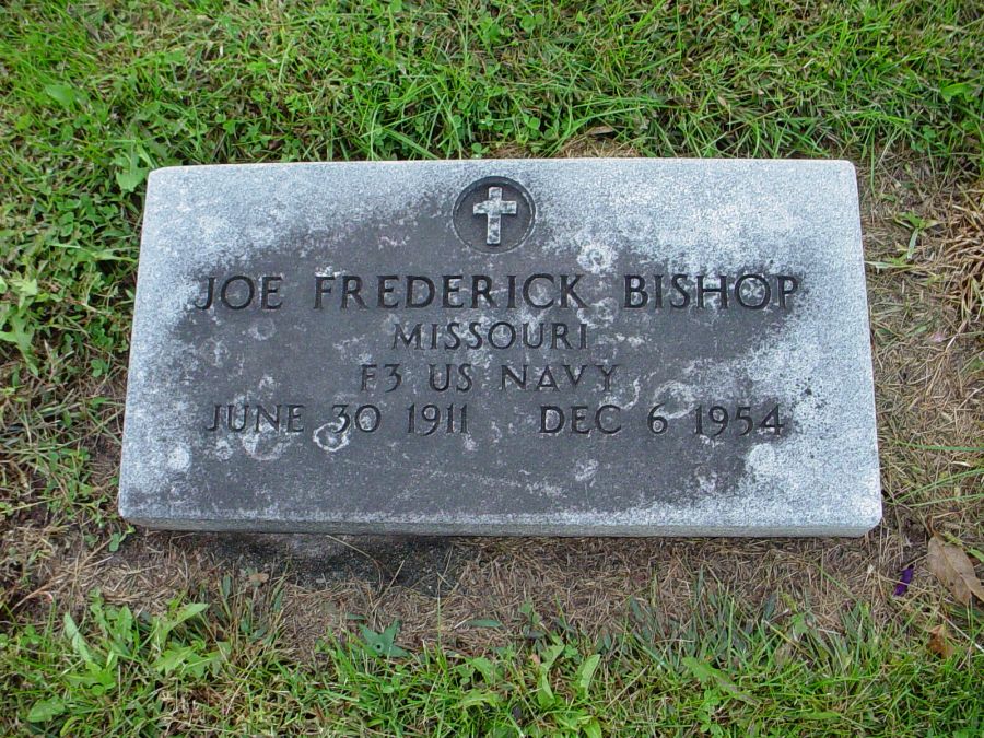  Joe Frederick Bishop Headstone Photo, Auxvasse Cemetery, Callaway County genealogy
