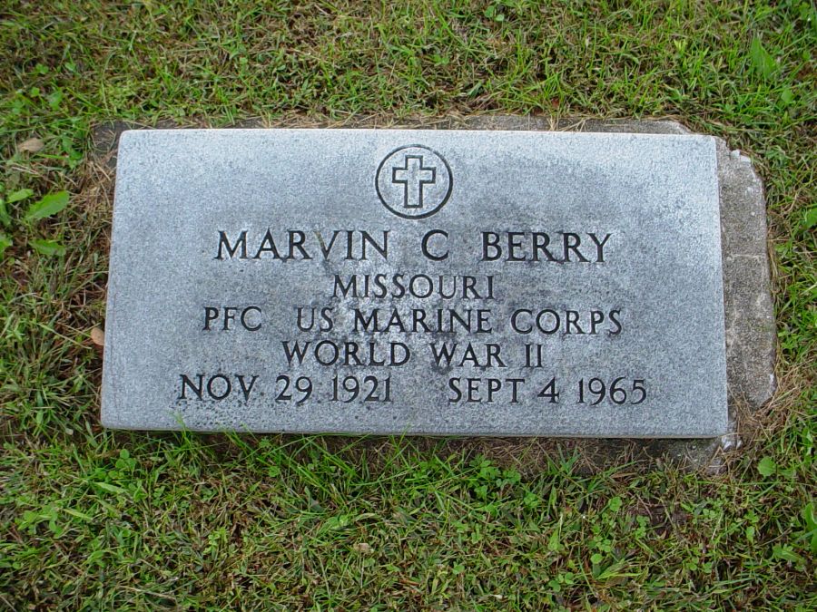  Marvin C. Berry Headstone Photo, Auxvasse Cemetery, Callaway County genealogy