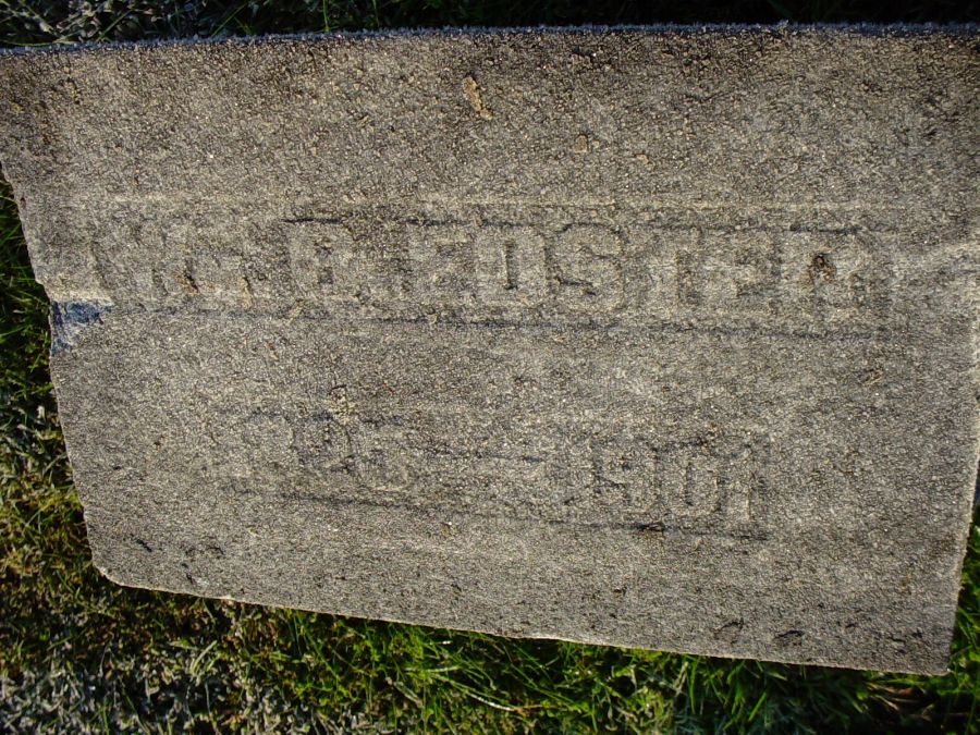  William B. Foster Headstone Photo, Auxvasse Cemetery, Callaway County genealogy