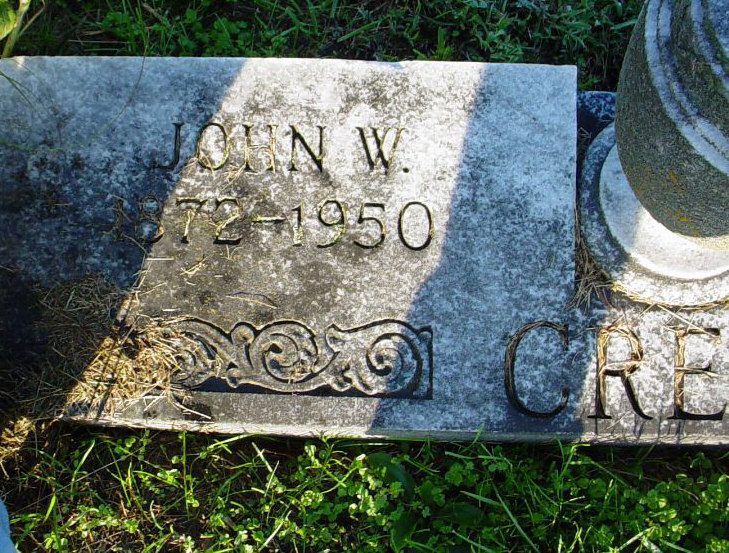  John Wilson Creed Headstone Photo, Auxvasse Cemetery, Callaway County genealogy