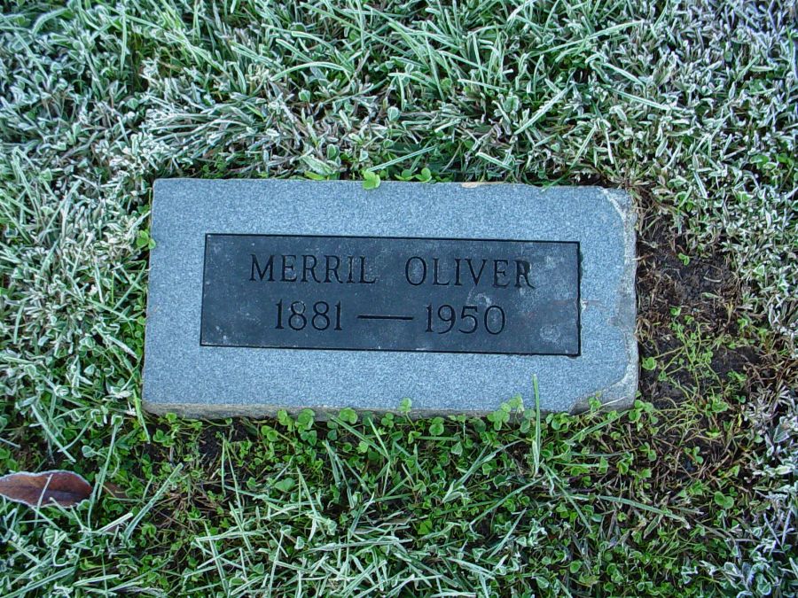  Ira Merril Oliver Headstone Photo, Auxvasse Cemetery, Callaway County genealogy