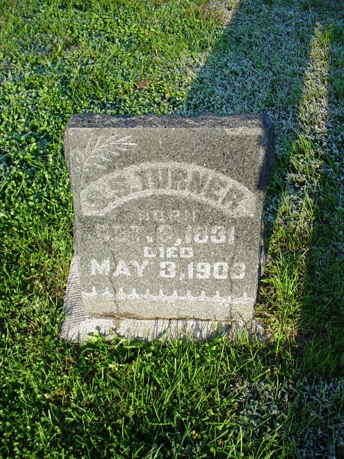  Squire S. Turner Headstone Photo, Auxvasse Cemetery, Callaway County genealogy