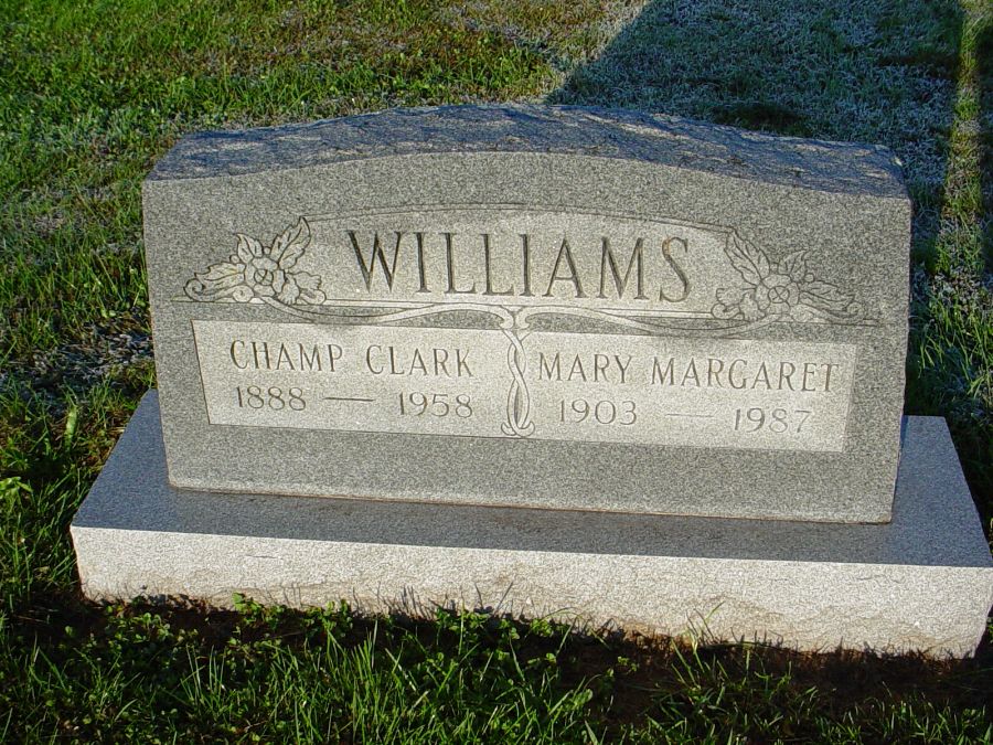  Champ C. & Mary M. Williams Headstone Photo, Auxvasse Cemetery, Callaway County genealogy