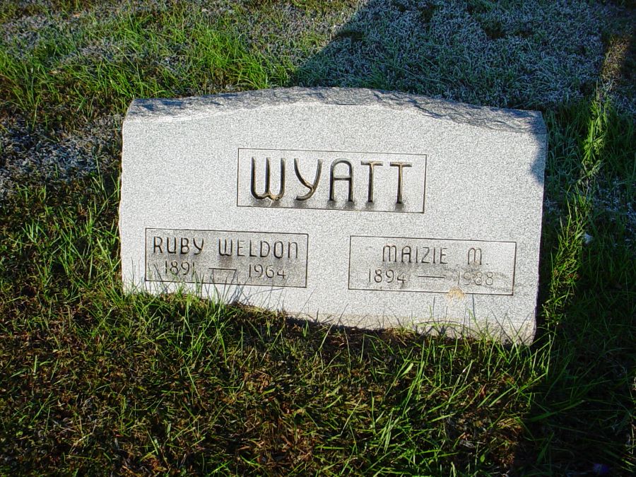  Ruby & Maizie Wyatt Headstone Photo, Auxvasse Cemetery, Callaway County genealogy