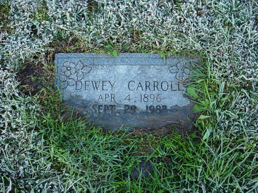  Dewey Carroll Headstone Photo, Auxvasse Cemetery, Callaway County genealogy